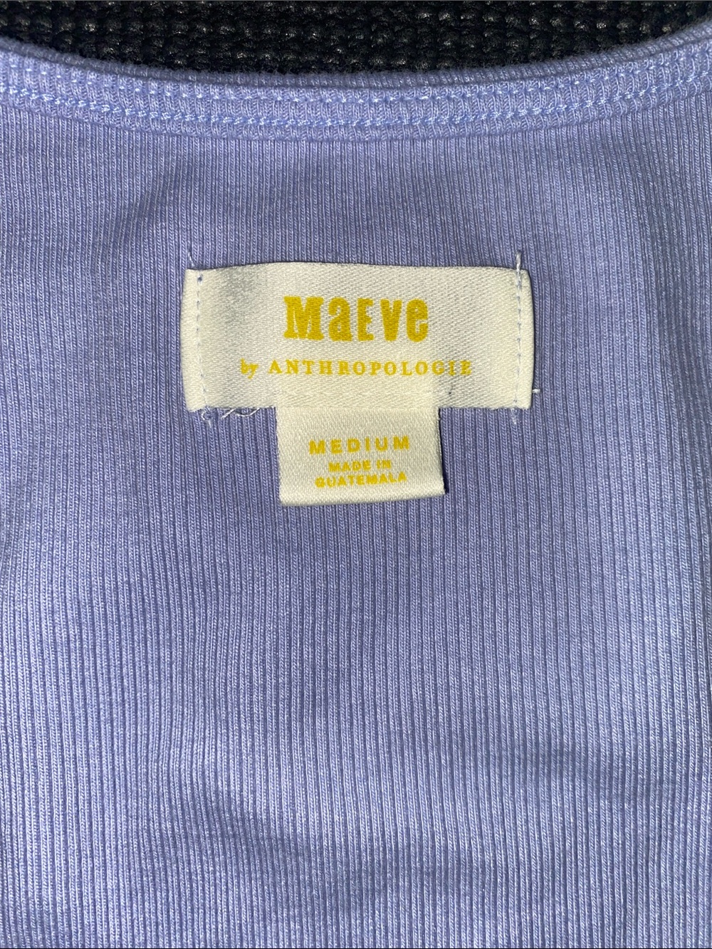 Anthropologie Maeve Scoop Neck Ribbed Tank in Light Lavender - Picture 2 of 2